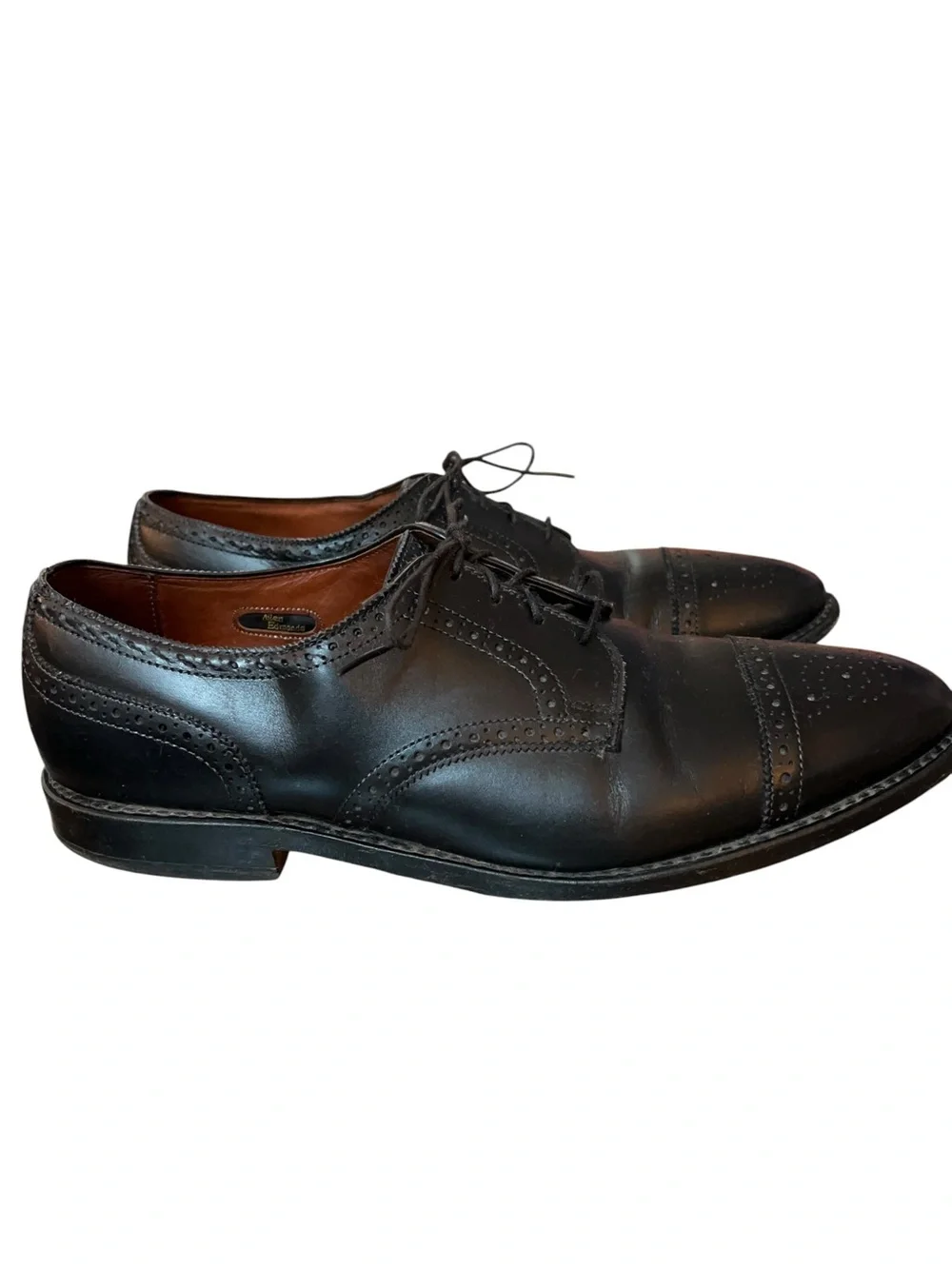 Allen Edmonds Shoes Men 11 D Black Sanford Brogue Leather Cap Toe Oxford 6517